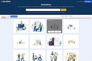 可自定义的免费插画素材网站-Delesign